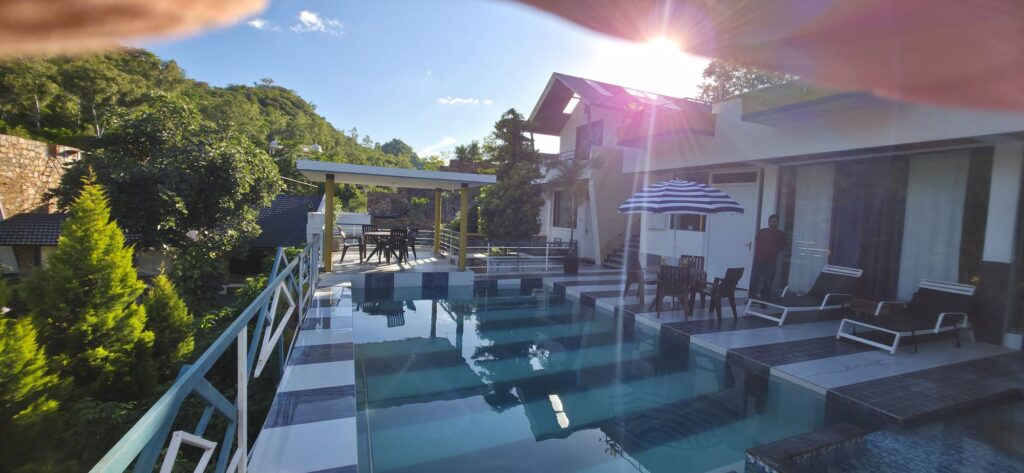 Evening light on the pool